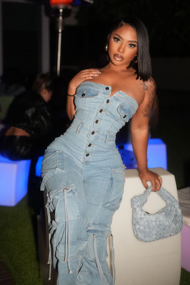 Daily Grind Denim Jumpsuit - Palazzo Couture Online