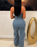 Daily Grind Denim Jumpsuit - Palazzo Couture Online