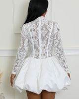 Women's White mini dress elegant style back view