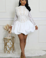 Date Night Mini Dress ( White) front view showing mini dress silhouette