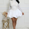 Date Night Mini Dress ( White) front view showing mini dress silhouette