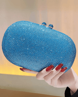 Blue crystal clutch bag – sparkly rhinestone evening purse for women