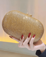 Gold crystal clutch bag – sparkling rhinestone evening purse for women