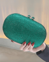 Green crystal clutch bag – sparkling rhinestone evening bag for women