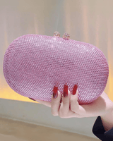Pink crystal clutch bag – sparkling rhinestone evening purse for women