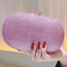 Pink crystal clutch bag – sparkling rhinestone evening purse for women