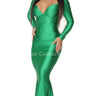 Deep in My Heart Gown (Green) close up detail of elegant design and fabric