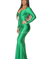 Deep in My Heart Gown (Green) front view showing full-length maxi silhouette