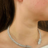 Delicate Serpentine Necklace Set (Silver) – Elegant Silver Jewelry Set for women - fashion jewelry by Palazzo Couture
