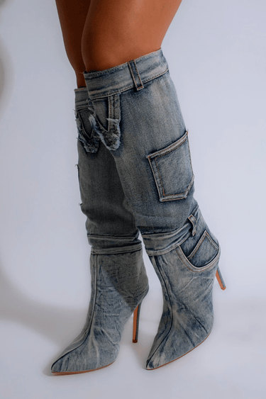 Denim Lady Highs Boots - Palazzo Couture Online