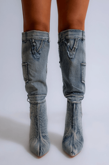 Denim Lady Highs Boots - Palazzo Couture Online
