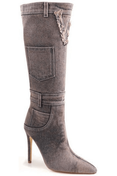 Denim Lady Highs Boots (Camel) - Palazzo Couture Online