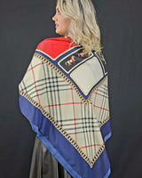 Derby Style Print Satin Scarf - Palazzo Couture Online