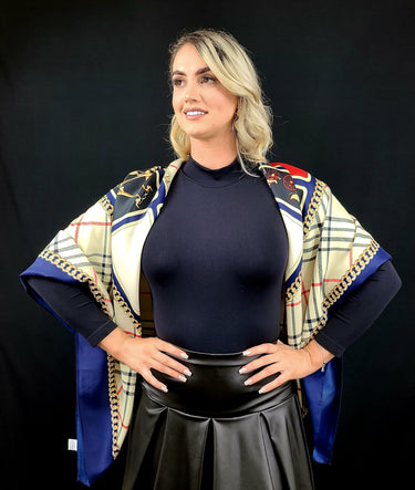 Derby Style Print Satin Scarf - Palazzo Couture Online