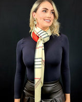 Derby Style Print Satin Scarf - Palazzo Couture Online