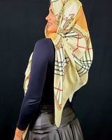 Derby Style Print Satin Scarf - Palazzo Couture Online