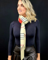 Derby Style Print Satin Scarf - Palazzo Couture Online