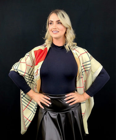 Derby Style Print Satin Scarf - Palazzo Couture Online