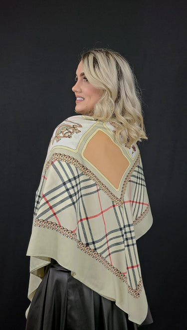 Derby Style Print Satin Scarf - Palazzo Couture Online