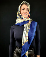 Derby Style Print Satin Scarf - Palazzo Couture Online