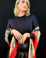 Derby Style Print Satin Scarf (red) - Palazzo Couture Online