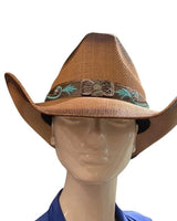 Desert Bloom Western Cowboy Hat with Turquoise Embroidery - view 2