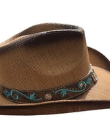 Desert Bloom Western Cowboy Hat with Turquoise Embroidery - view 3