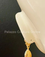 Dew Drop Crystal Evening Earrings (Petroleum) - Palazzo Couture Online