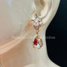 Dew Drop Crystal Silver-Gold Evening Earrings for women - fashion jewelry by Palazzo Couture