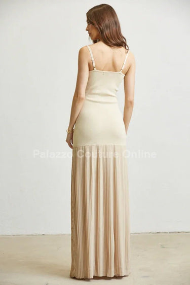 Divine Pearl Maxi Dress (Nude) - Palazzo Couture Online
