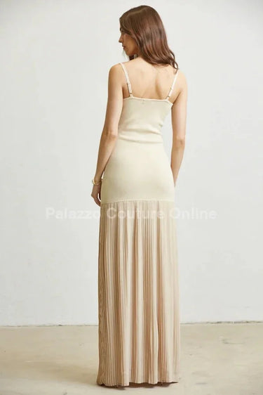 Women's Nude maxi dress elegant style back view