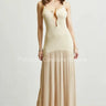 Divine Pearl Maxi Dress (Nude) front view showing full-length maxi silhouette