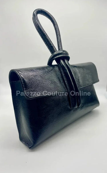Dolce & Precious Black Leather Handbag with Top Handle - stylish purse for going out