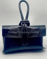 Dolce & Precious Black Leather Handbag with Top Handle for women - bag by Palazzo Couture