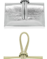 Elegant gold leather handbag for women – classic and compact