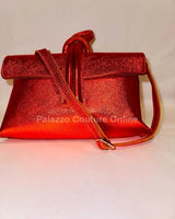 Dolce & Precious Orange Leather Handbag - women's evening clutch