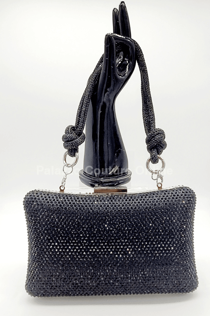 Dolores Rhinestone Black Handbag Hand Bag
