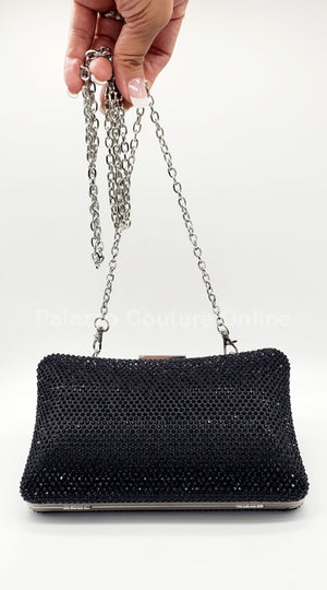 Dolores Rhinestone Black Handbag / One Size Hand Bag