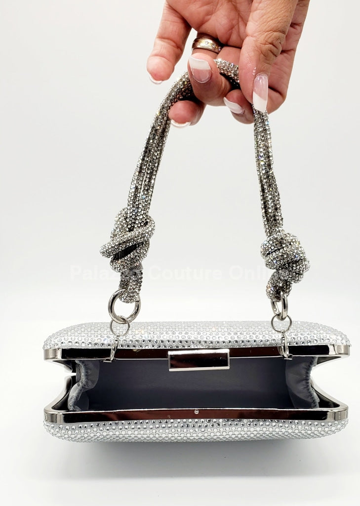 Dolores Rhinestone Silver Handbag Hand Bag