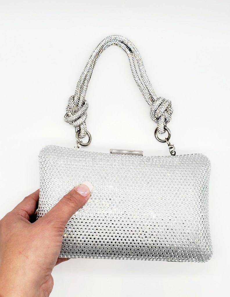 Dolores Rhinestone Silver Handbag Hand Bag