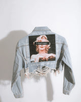 I Don’t Care Denim Jacket - Light Wash Graffiti - trendy layering piece for women