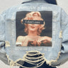 I Don’t Care Denim Jacket - Light Wash Graffiti for women - stylish outerwear by Palazzo Couture