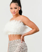 Don't Mess With My Fur Crop Tube Top - stylish going out crop top