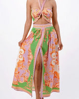 Don't Settle For Less Green Skirt Set front view showing complete two piece skirt set