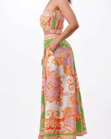 Don't Settle For Less Green Skirt Set side view showing skirt silhouette and fit