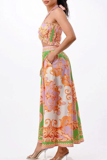 Don't Settle For Less Green Skirt Set side view showing skirt silhouette and fit