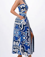 Don't Settle For Less Skirt Set (Blue) - Palazzo Couture Online
