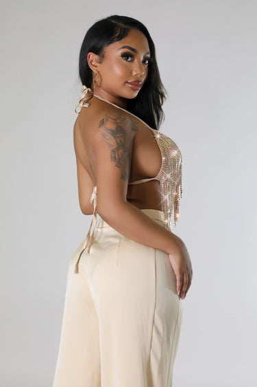 Draped Dazzle Frenchette Bralette Top - Palazzo Couture Online