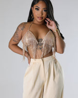 Draped Dazzle Frenchette Bralette Top - Palazzo Couture Online