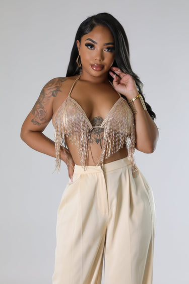 Draped Dazzle Frenchette Bralette Top - Palazzo Couture Online